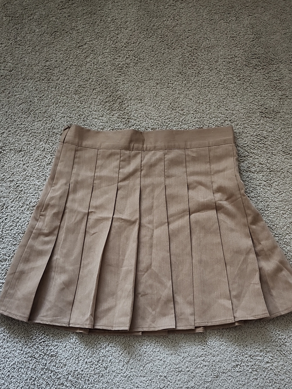 SHEIN Tan Pleated Mini Skirt